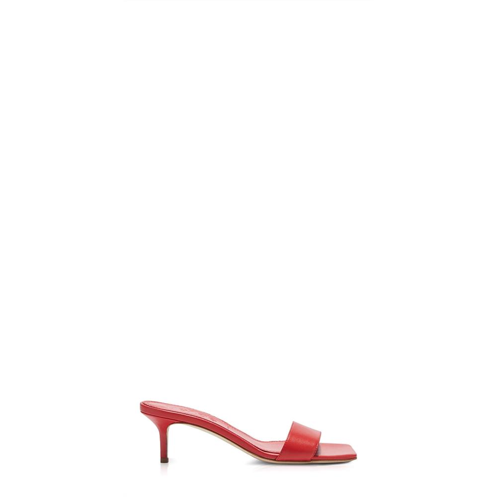 NEW AEYDE women's ilvy leather mules in red